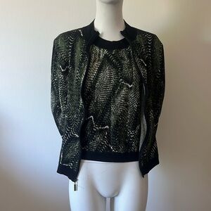 St. John Sport Vintage Colorful Wool blend Cardigan And Top Size L